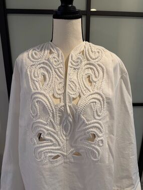 H&M Edition White Embroidered Top S